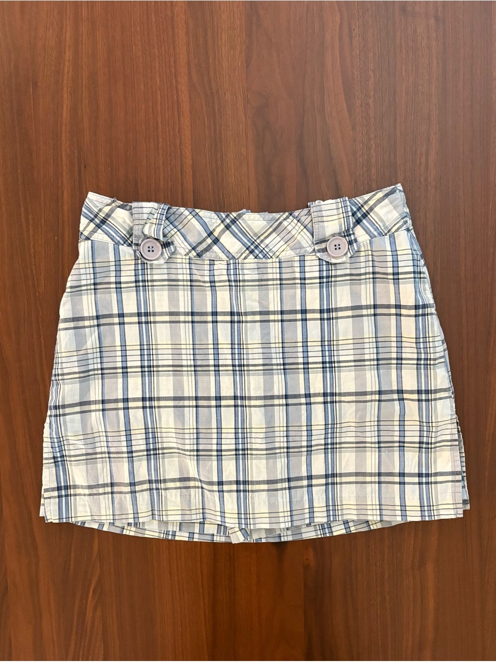 Vintage blue and white plaid skort